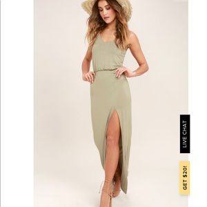 Lulu’s Olive Green Maxi Dress